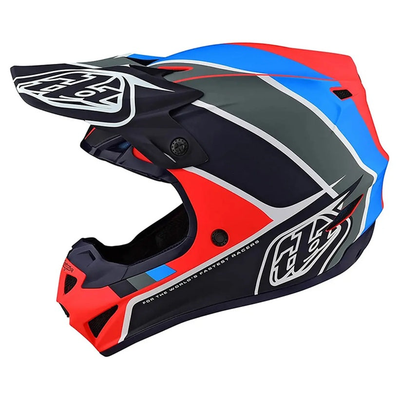 Casco Se4 Ece Carbon Flash Team Blue/Red Troy Lee Designs