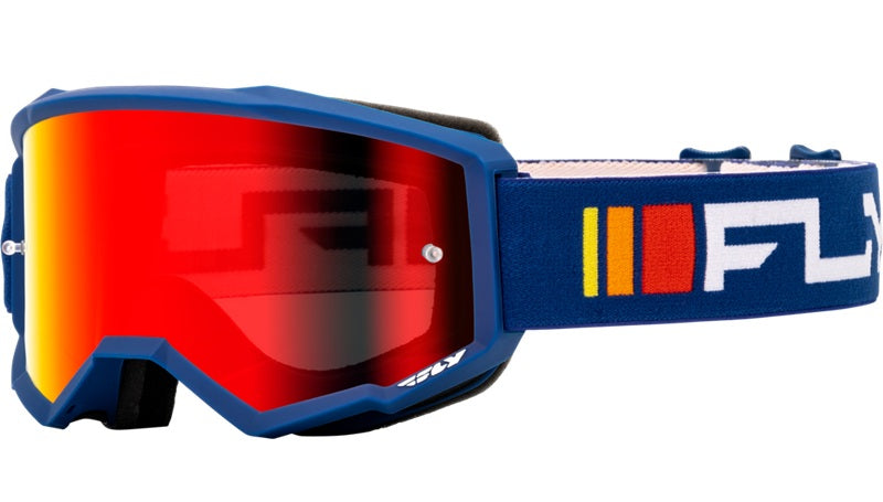 ANTIPARRAS FLY ZONE AZUL/BLANCO CON LENTE ROJO ESPEJO HUMO